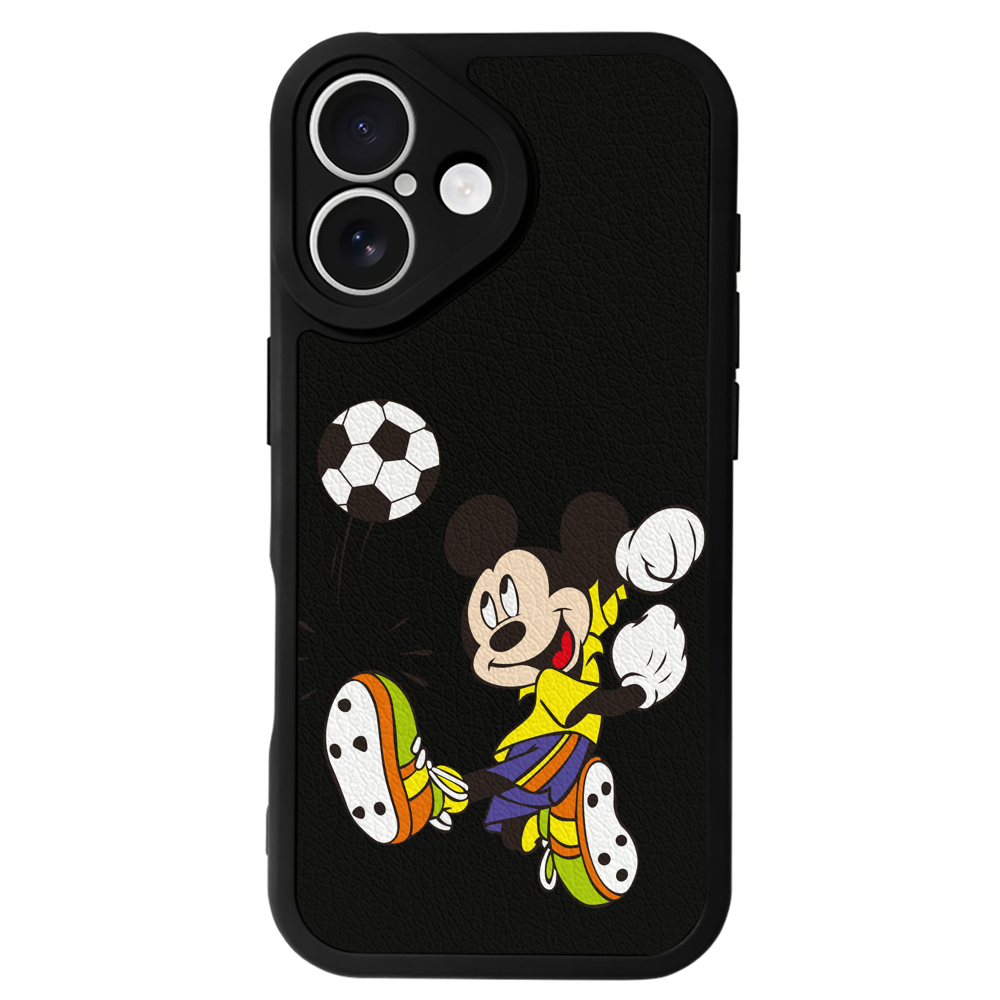 （画像用） ミッキーマウス Mickey Mouse 【iPhone 16シリーズ対応】シリコンスマホケース（レザー調） 材質：シリコン